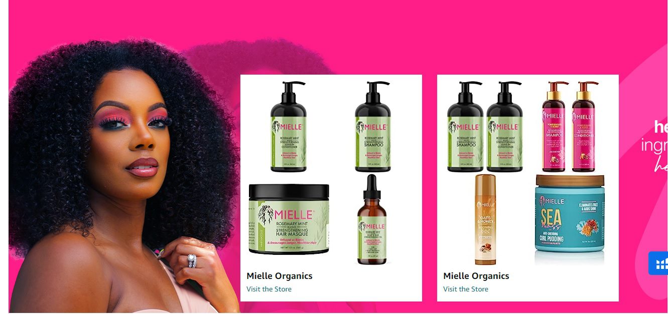 Amazon Brand Story example showing brand narrative and catalog cross-sell with clickable product links