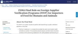 Coffee Foreign Supplier Verification Program (FSVP)
