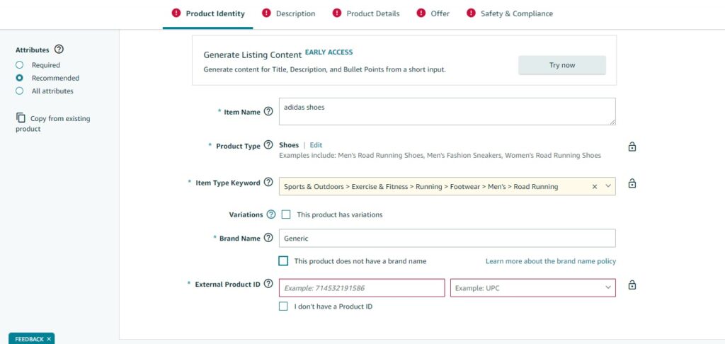 how to create a new asin in amazon