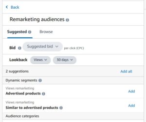 Amazon Sponsored Display Ads - Remarketing Audience