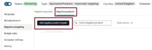 Negative Targeting - Campaign Level Negative Product Targeting