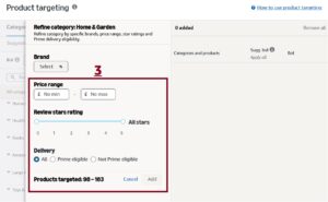 Product Targeting - Sponsored Products - Refine Category Targeting