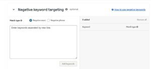 Negative Keyword Targeting